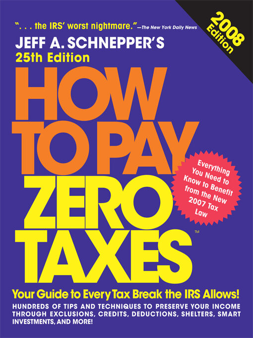 Cover image for How to Pay Zero Taxes, 2008